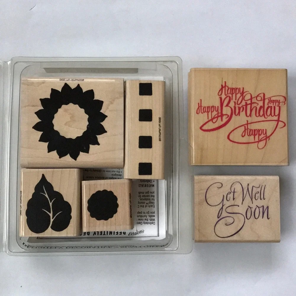 Sunflowers and Well Wishes rubber stamps